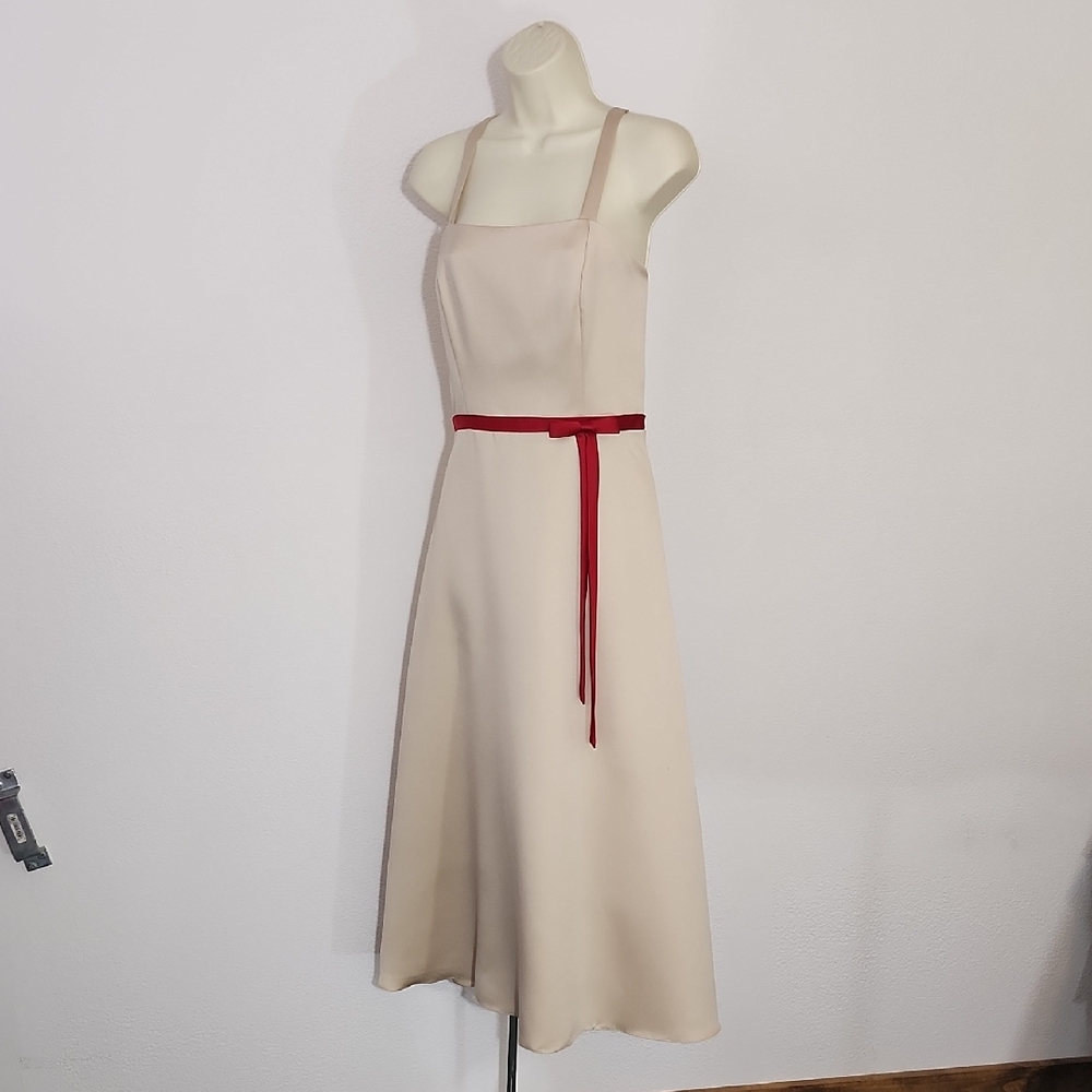 Forever Yours Dress Vintage 90s with Bow Cream Size 8 - Picture 3 of 12